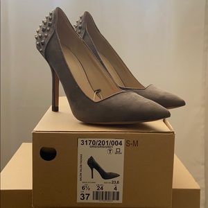 Zara gray studded heels